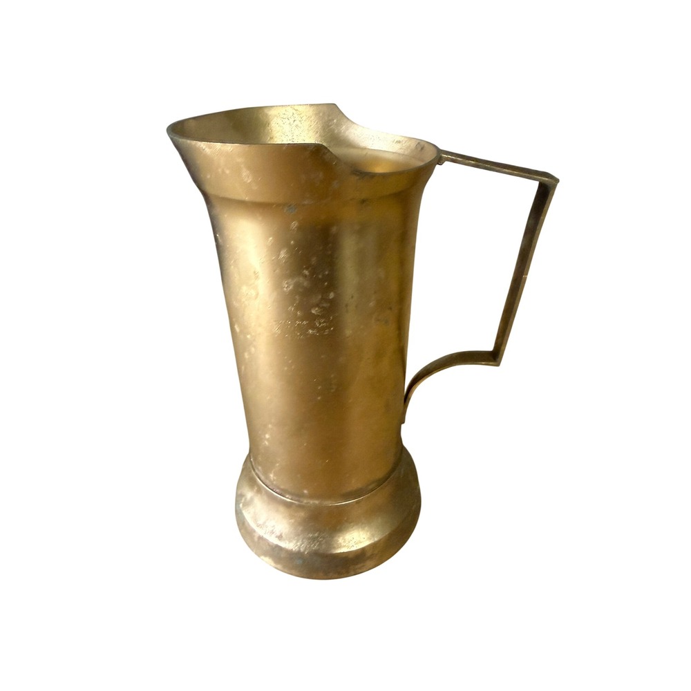 Vintage MCM Brass Pitcher Floral Vase Retro Pitcher Shelf Mid Century‎ Decor